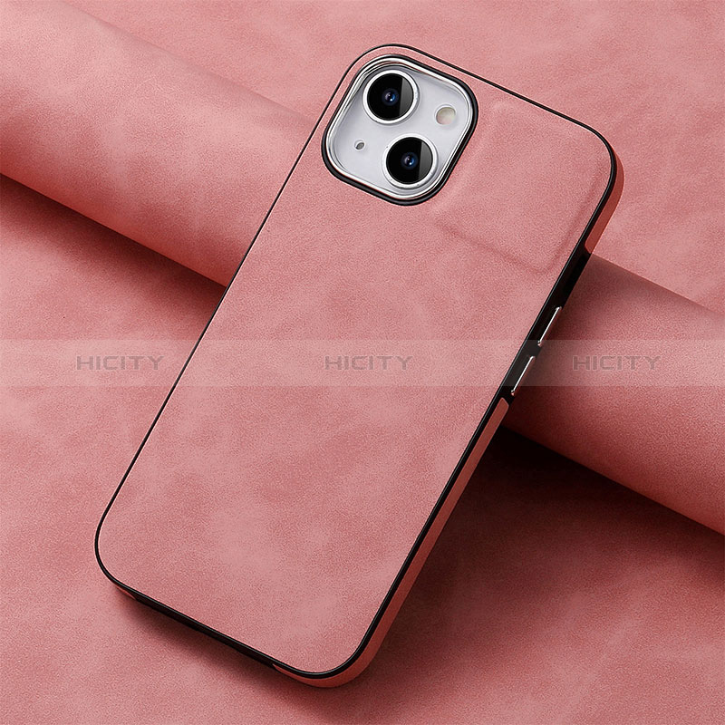 Custodia Silicone Morbida In Pelle Cover SD13 per Apple iPhone 15 Rosa