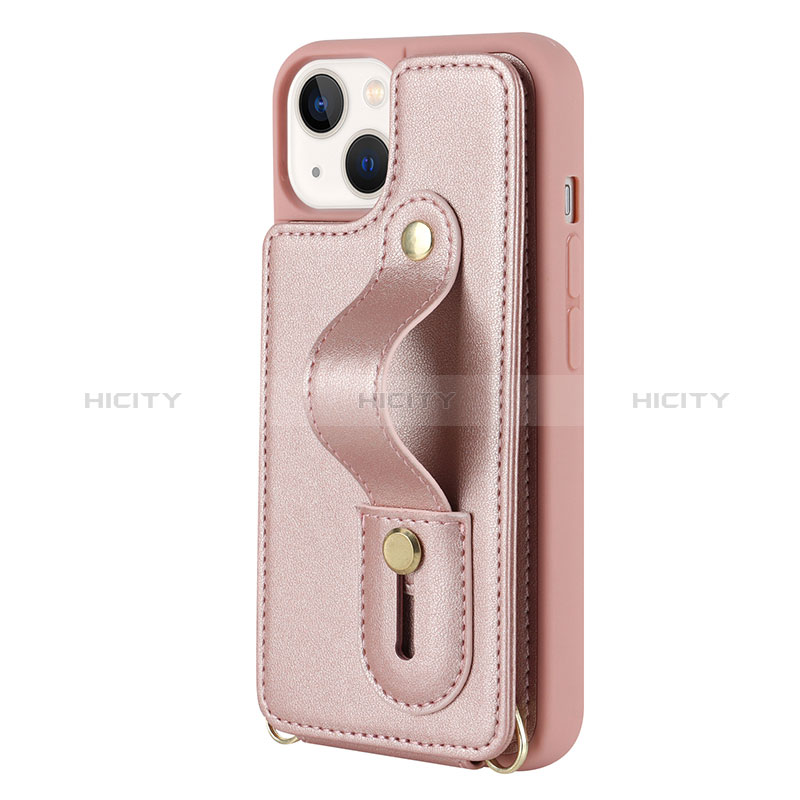 Custodia Silicone Morbida In Pelle Cover SD14 per Apple iPhone 13 Oro Rosa