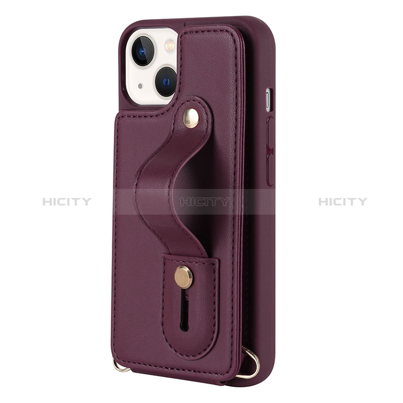 Custodia Silicone Morbida In Pelle Cover SD14 per Apple iPhone 14 Plus Rosso Rosa