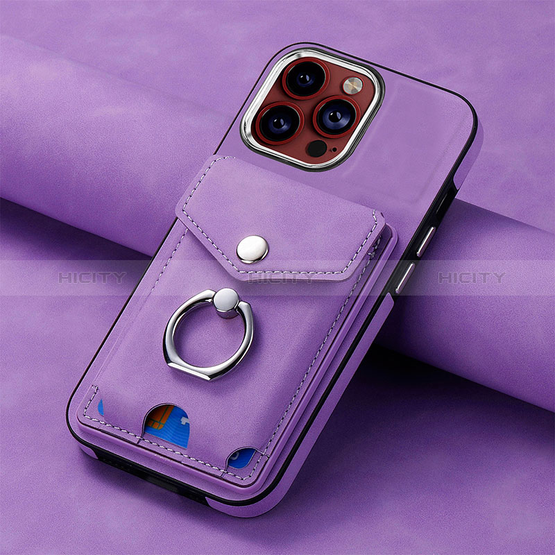 Custodia Silicone Morbida In Pelle Cover SD15 per Apple iPhone 13 Pro Max Lavanda