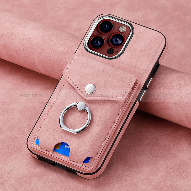 Custodia Silicone Morbida In Pelle Cover SD15 per Apple iPhone 13 Pro Rosa