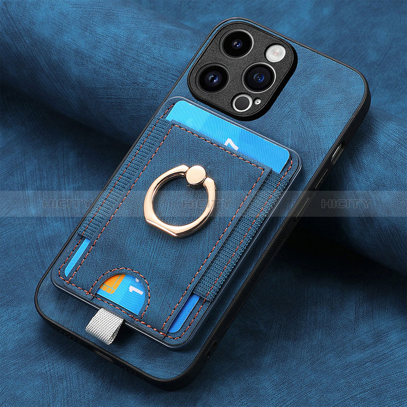 Custodia Silicone Morbida In Pelle Cover SD18 per Apple iPhone 14 Pro Max Blu