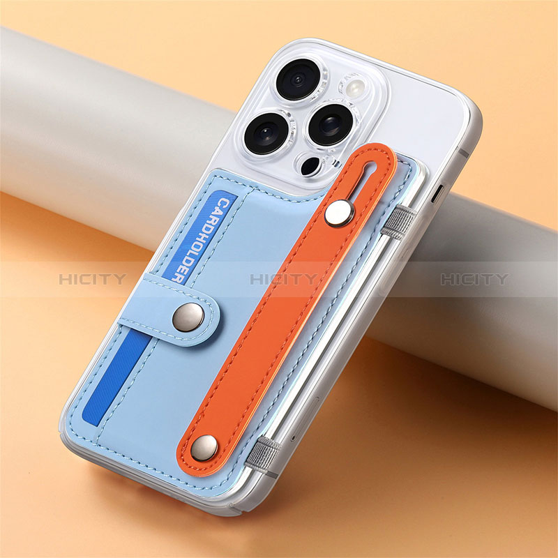 Custodia Silicone Morbida In Pelle Cover SD19 per Apple iPhone 15 Pro Max Azzurro