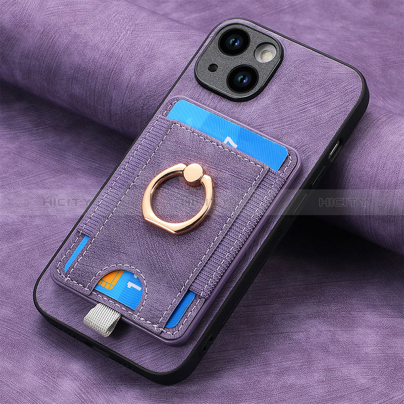 Custodia Silicone Morbida In Pelle Cover SD2 per Apple iPhone 14 Plus Lavanda