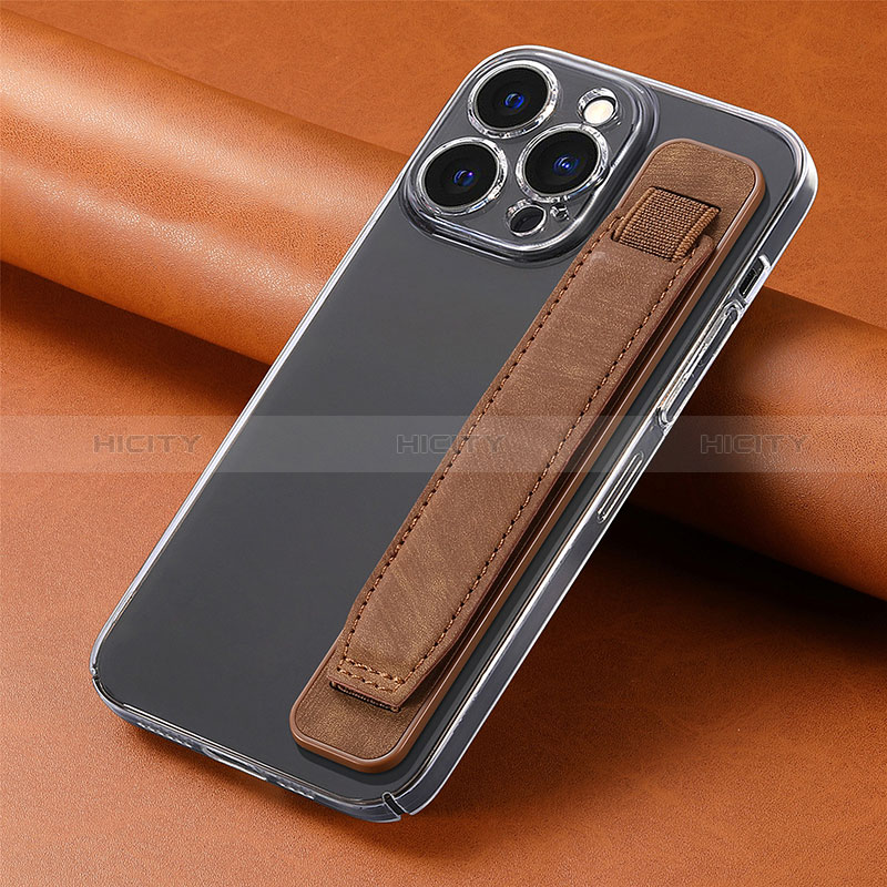 Custodia Silicone Morbida In Pelle Cover SD2 per Apple iPhone 14 Pro Max Marrone
