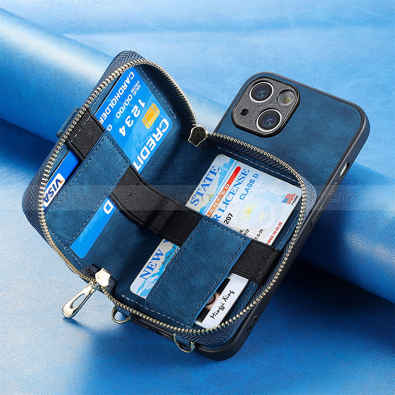 Custodia Silicone Morbida In Pelle Cover SD2 per Apple iPhone 15 Plus