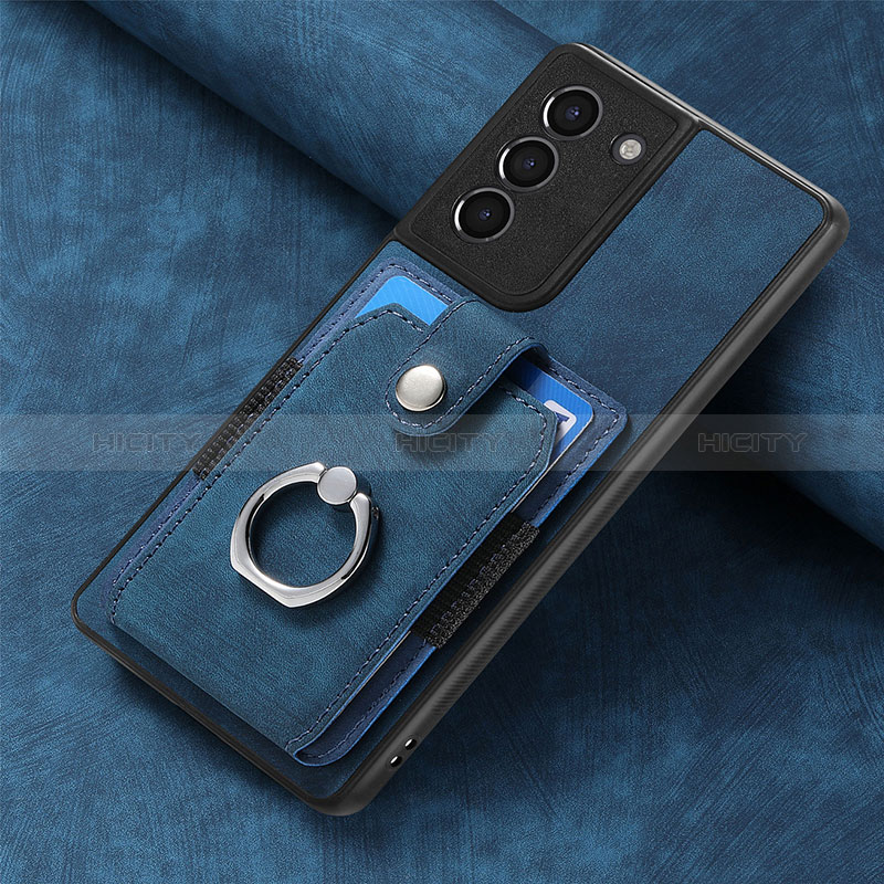 Custodia Silicone Morbida In Pelle Cover SD2 per Samsung Galaxy S21 FE 5G Blu