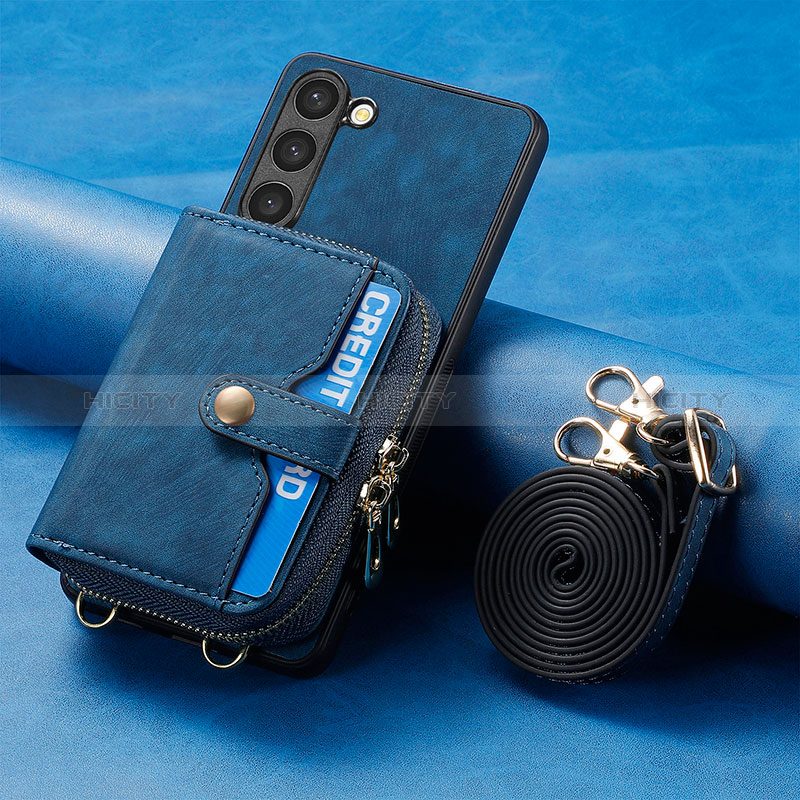 Custodia Silicone Morbida In Pelle Cover SD3 per Samsung Galaxy S23 Plus 5G Blu