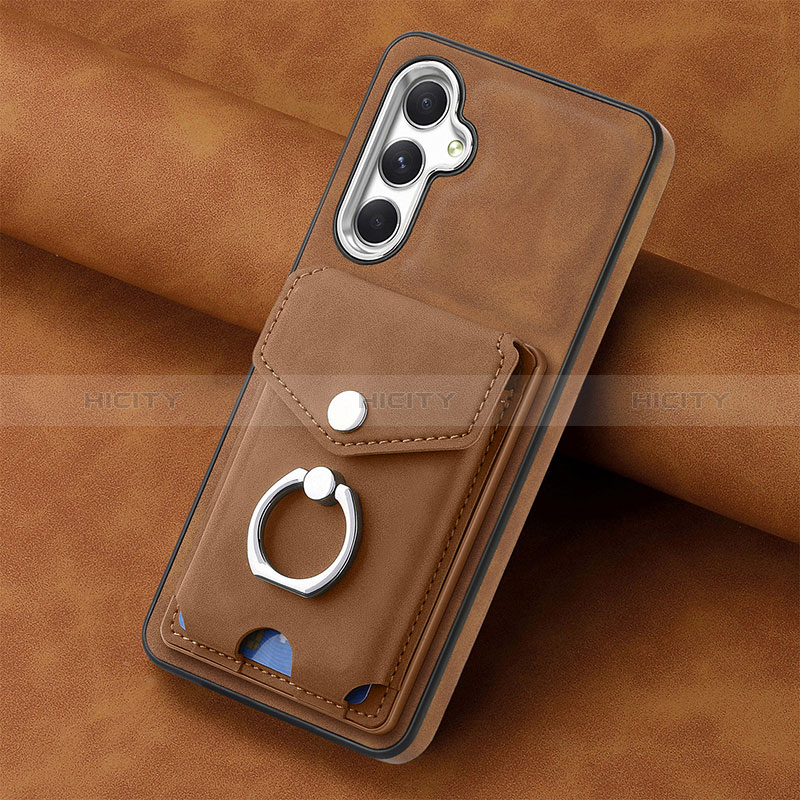 Custodia Silicone Morbida In Pelle Cover SD4 per Samsung Galaxy A04s Marrone