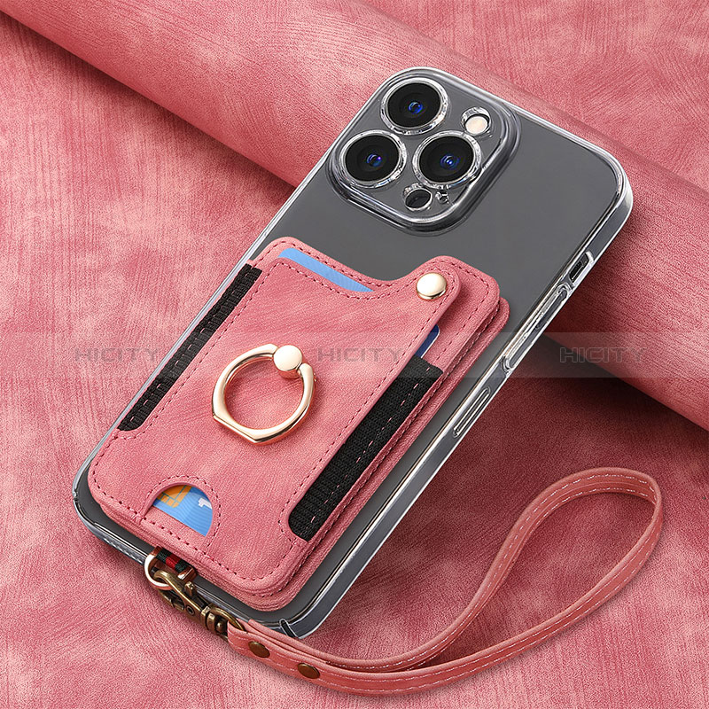 Custodia Silicone Morbida In Pelle Cover SD5 per Apple iPhone 14 Pro Rosa