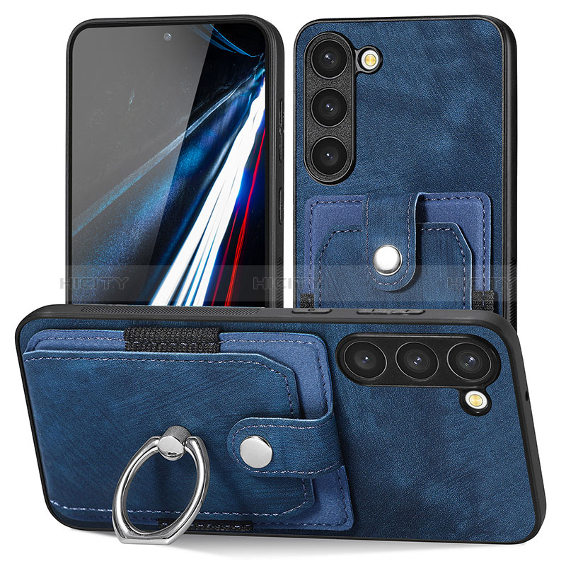 Custodia Silicone Morbida In Pelle Cover SD5 per Samsung Galaxy S22 Plus 5G Blu