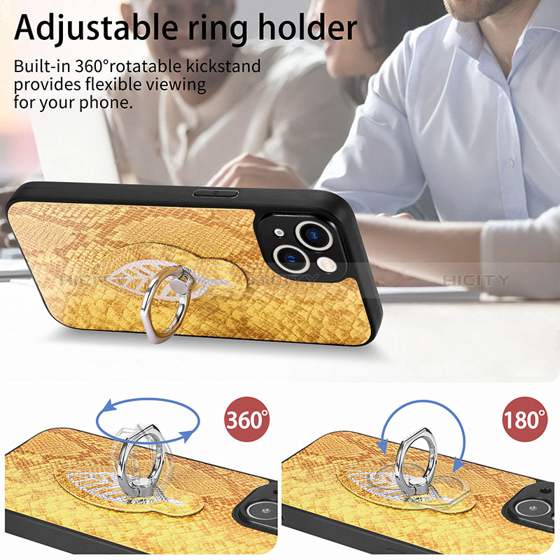 Custodia Silicone Morbida In Pelle Cover SD7 per Apple iPhone 15 Plus