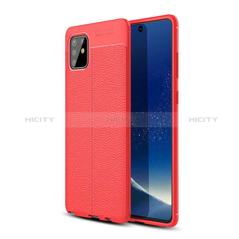 Custodia Silicone Morbida In Pelle Cover WL1 per Samsung Galaxy M60s Rosso