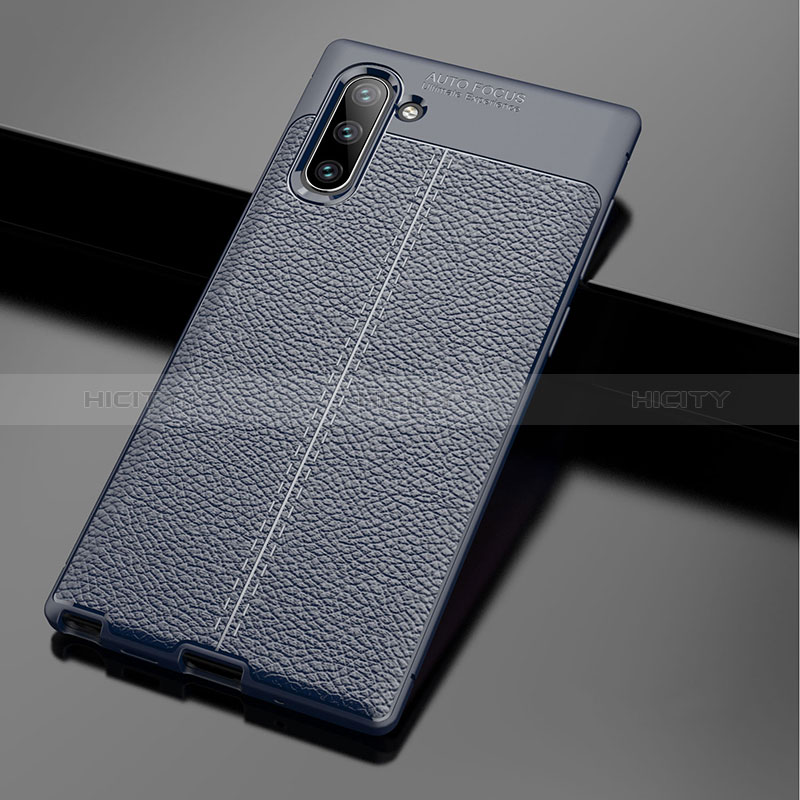Custodia Silicone Morbida In Pelle Cover WL1 per Samsung Galaxy Note 10 5G Blu