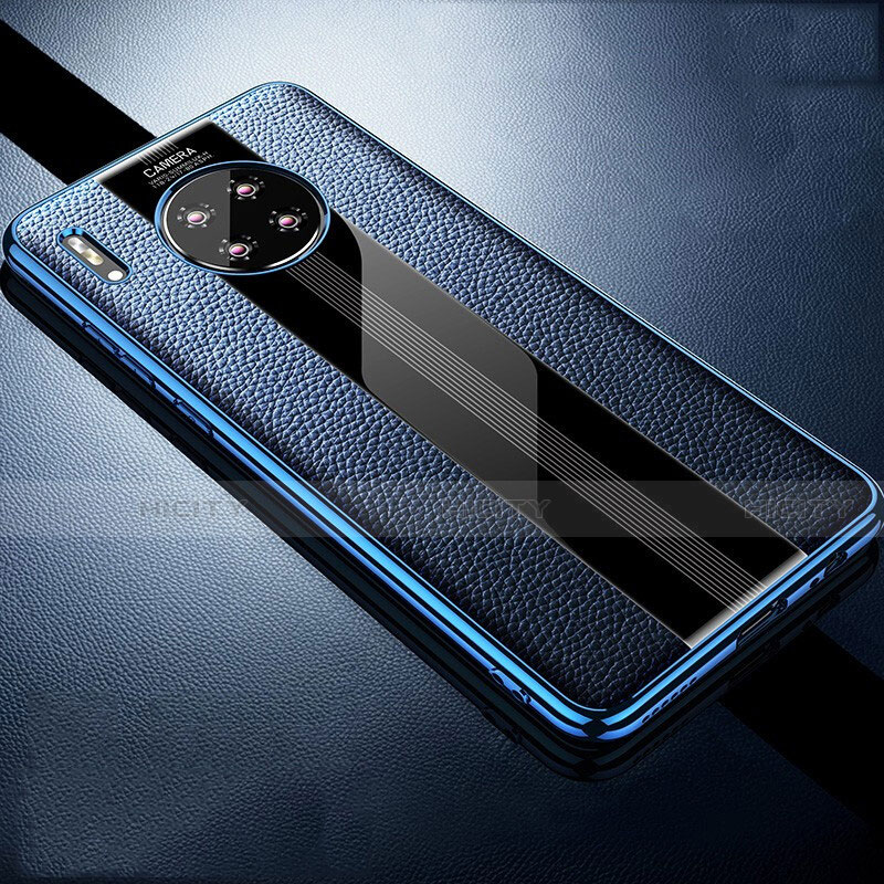 Custodia Silicone Morbida In Pelle Cover Z01 per Huawei Mate 30 Blu