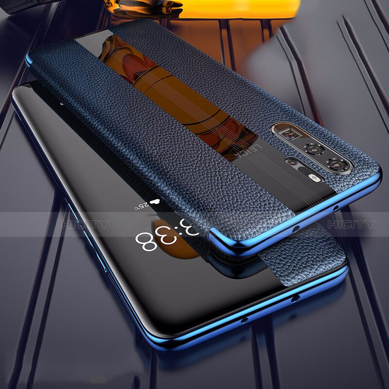 Custodia Silicone Morbida In Pelle Cover Z01 per Huawei P30 Pro Blu