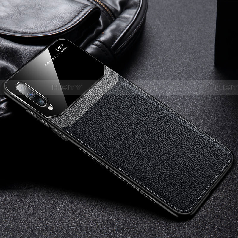 Custodia Silicone Morbida In Pelle Cover Z01 per Samsung Galaxy A70 Nero