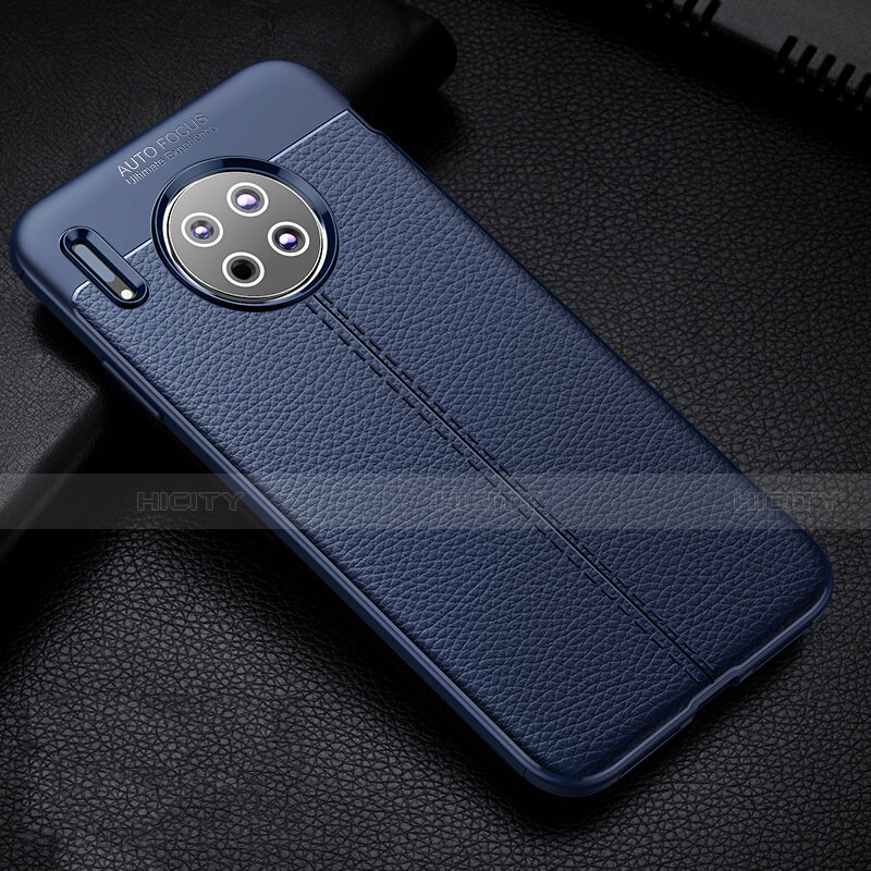 Custodia Silicone Morbida In Pelle Cover Z03 per Huawei Mate 30 5G Blu