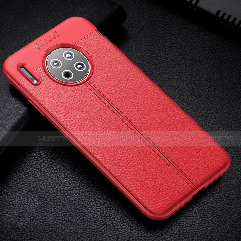 Custodia Silicone Morbida In Pelle Cover Z03 per Huawei Mate 30 Pro Rosso
