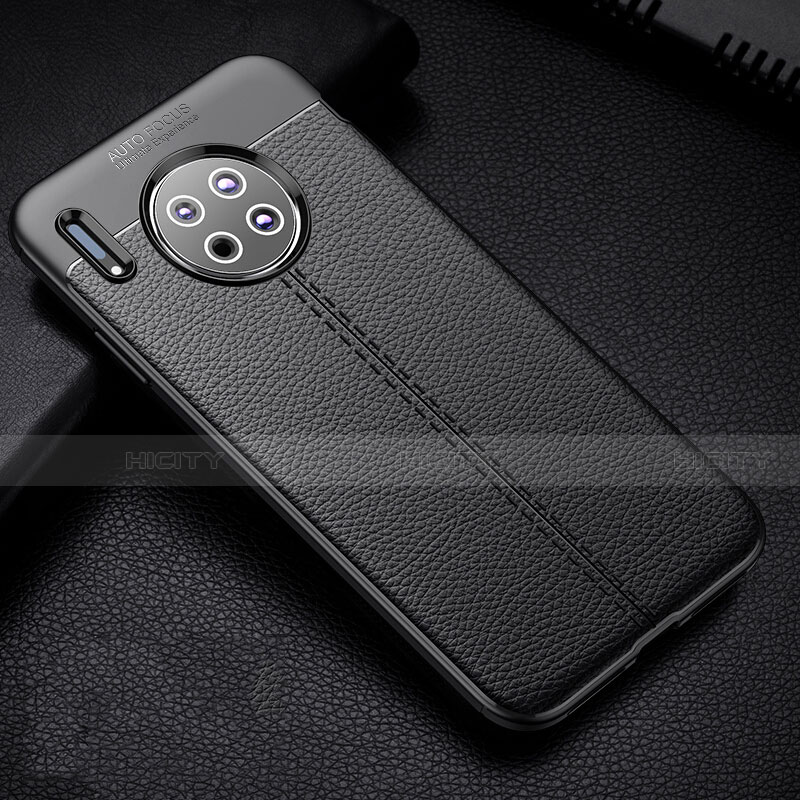 Custodia Silicone Morbida In Pelle Cover Z03 per Huawei Mate 30E Pro 5G Nero