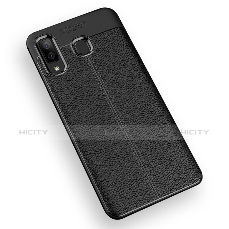 Custodia Silicone Morbida In Pelle K01 per Samsung Galaxy A8 Star Nero