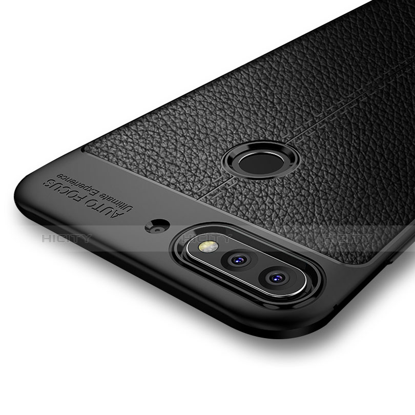 Custodia Silicone Morbida In Pelle per Huawei Enjoy 8 Nero