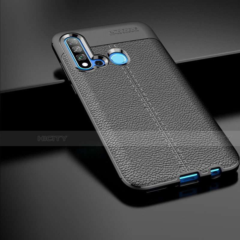 Custodia Silicone Morbida In Pelle per Huawei P20 Lite (2019) Nero