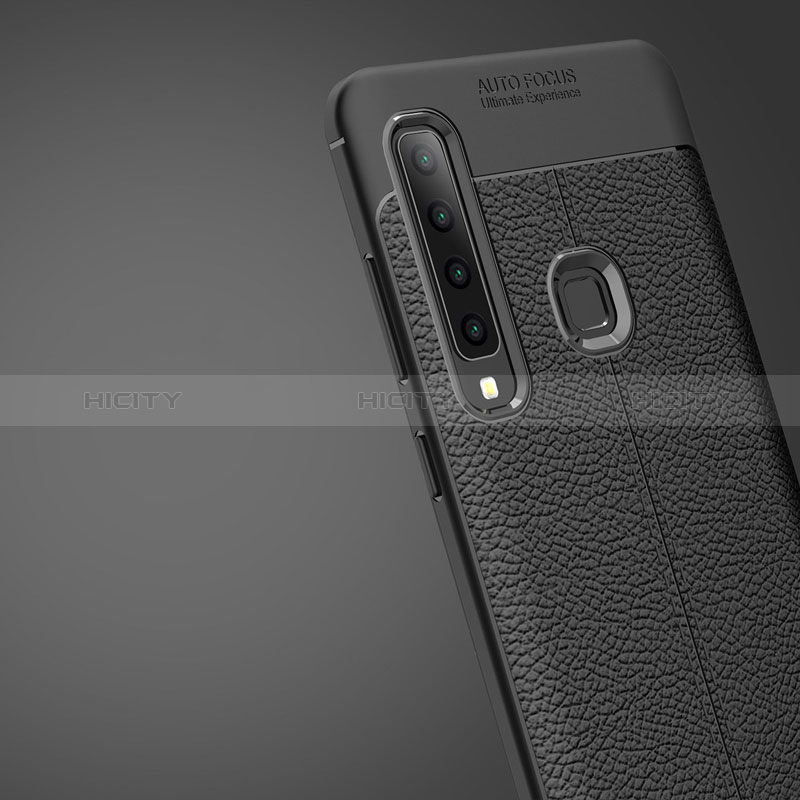 Custodia Silicone Morbida In Pelle per Samsung Galaxy A9 (2018) A920 Nero