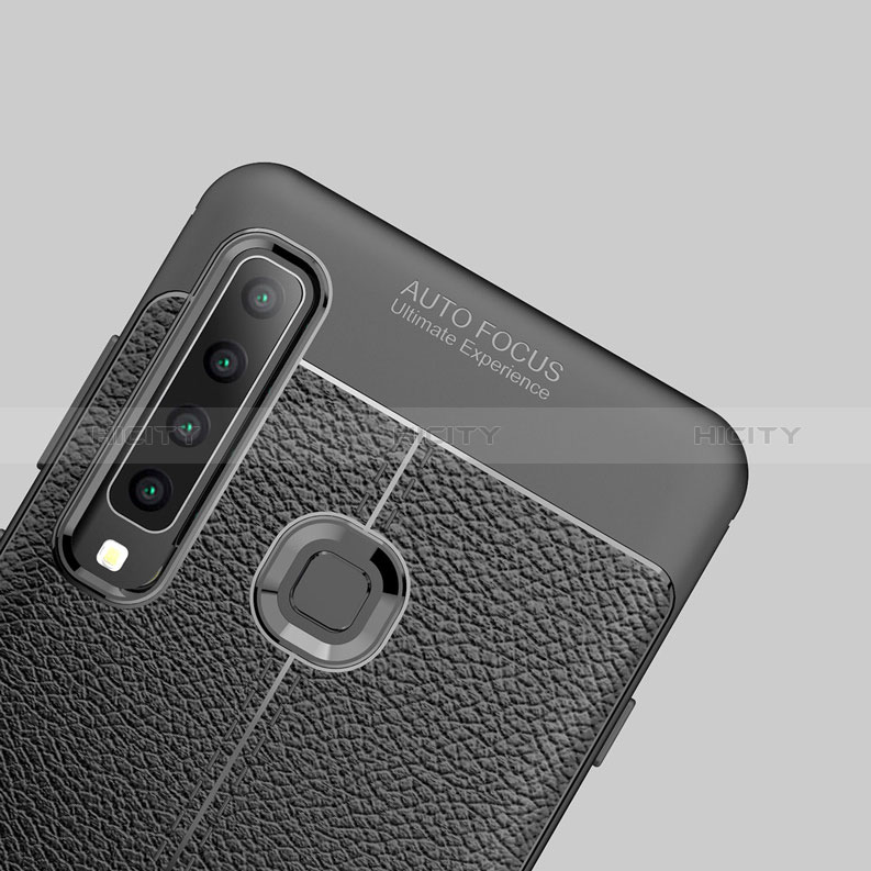 Custodia Silicone Morbida In Pelle per Samsung Galaxy A9 (2018) A920 Nero