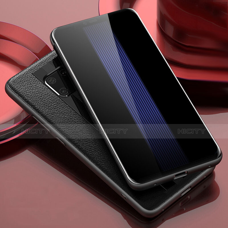 Custodia Silicone Morbida In Pelle Q01 per Huawei Mate 20 RS Nero