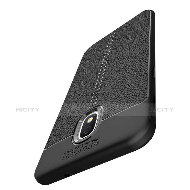Custodia Silicone Morbida In Pelle Q01 per Samsung Galaxy J3 Star Nero