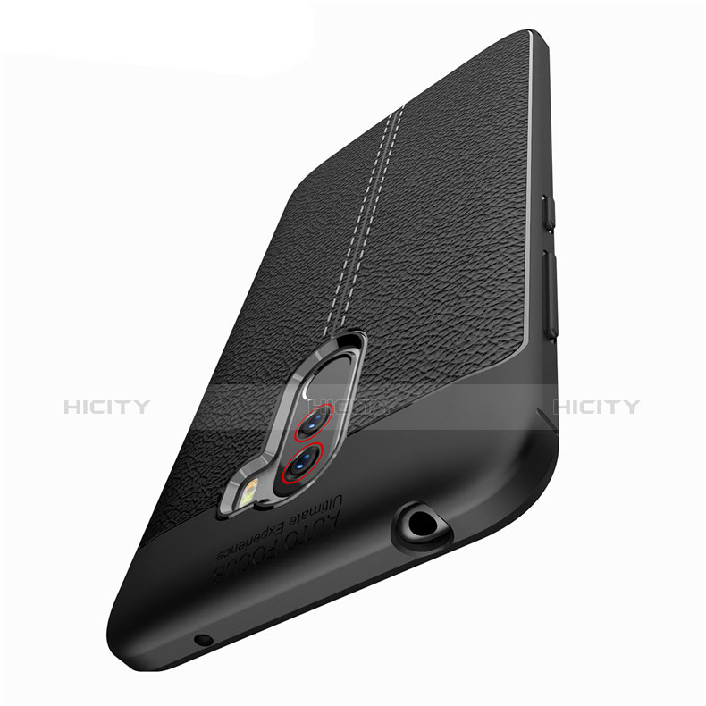 Custodia Silicone Morbida In Pelle Q01 per Xiaomi Pocophone F1 Nero