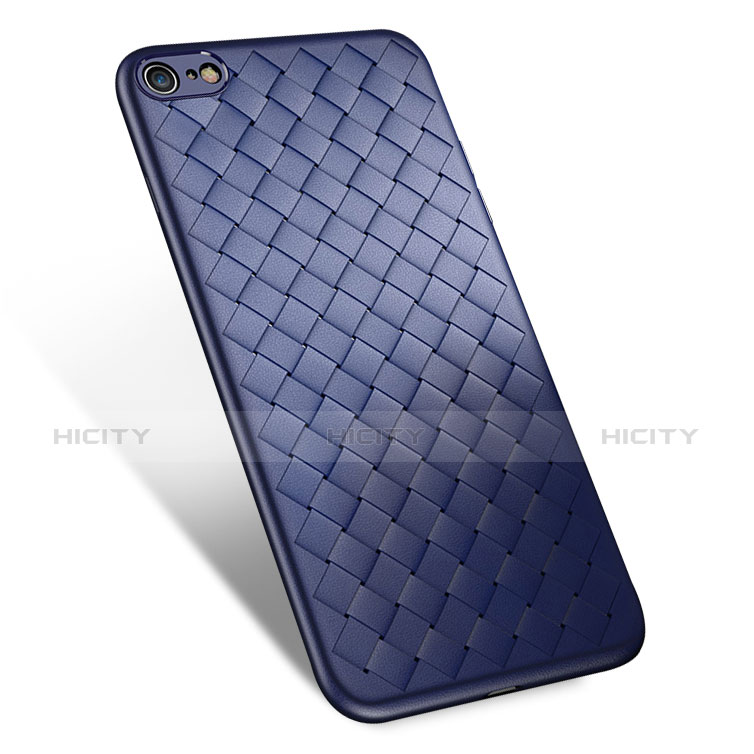 Custodia Silicone Morbida In Pelle W02 per Apple iPhone 6S Plus Blu