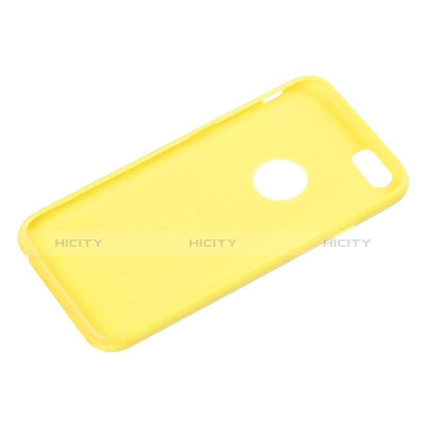 Custodia Silicone Morbida Lucido con Foro per Apple iPhone 6S Giallo