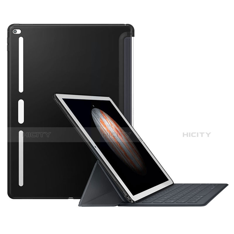 Custodia Silicone Morbida Lucido per Apple iPad Pro 12.9 Nero