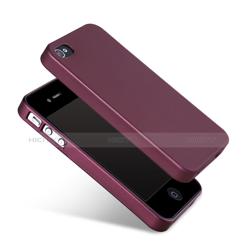 Custodia Silicone Morbida Lucido per Apple iPhone 4 Rosso