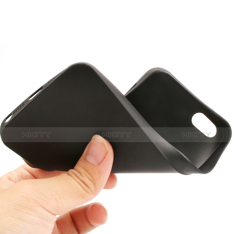 Custodia Silicone Morbida Lucido per Apple iPhone 5S Nero