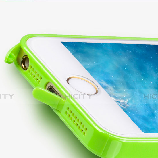 Custodia Silicone Morbida Lucido per Apple iPhone 5S Verde