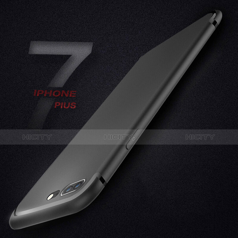 Custodia Silicone Morbida Lucido per Apple iPhone 7 Plus Nero