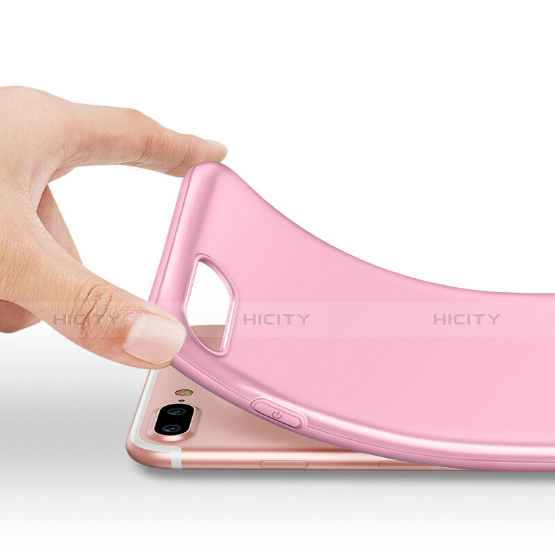 Custodia Silicone Morbida Lucido per Apple iPhone 8 Plus Rosa