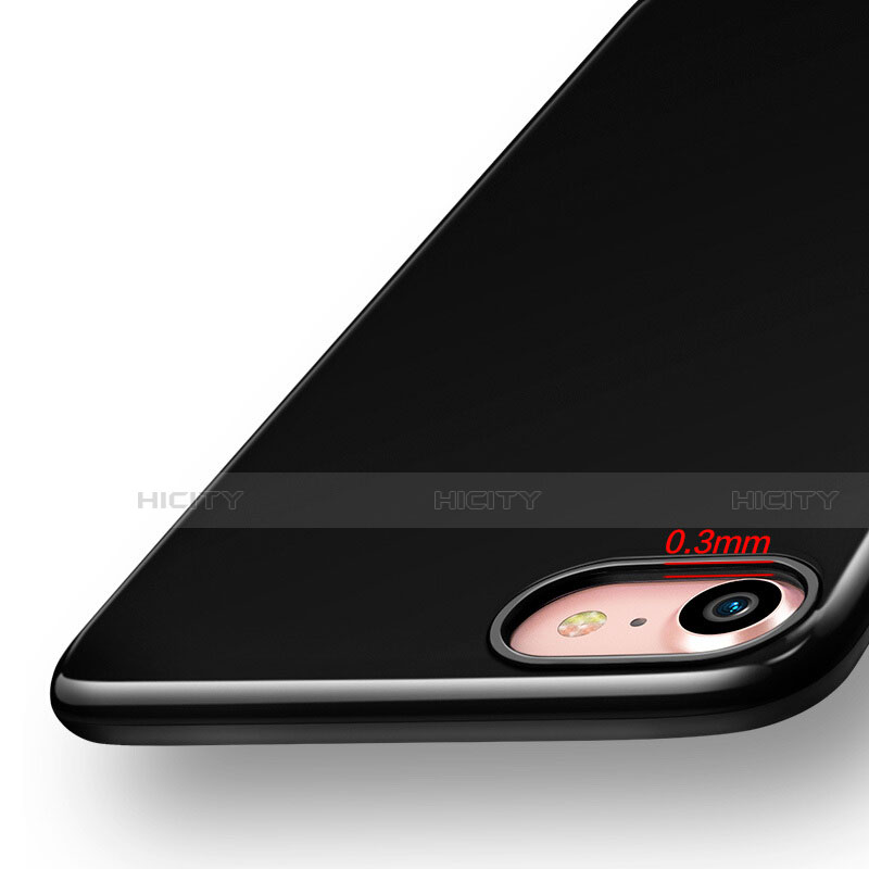 Custodia Silicone Morbida Lucido per Apple iPhone SE (2020) Nero