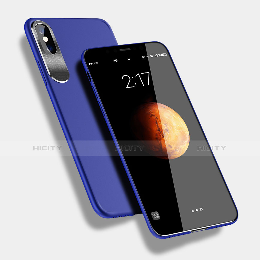 Custodia Silicone Morbida Lucido per Apple iPhone Xs Blu