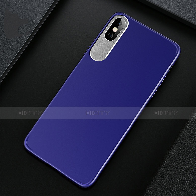 Custodia Silicone Morbida Lucido per Apple iPhone Xs Blu