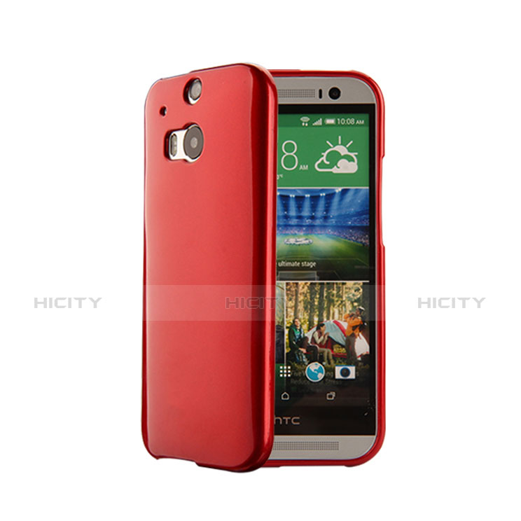 Custodia Silicone Morbida Lucido per HTC One M8 Rosso