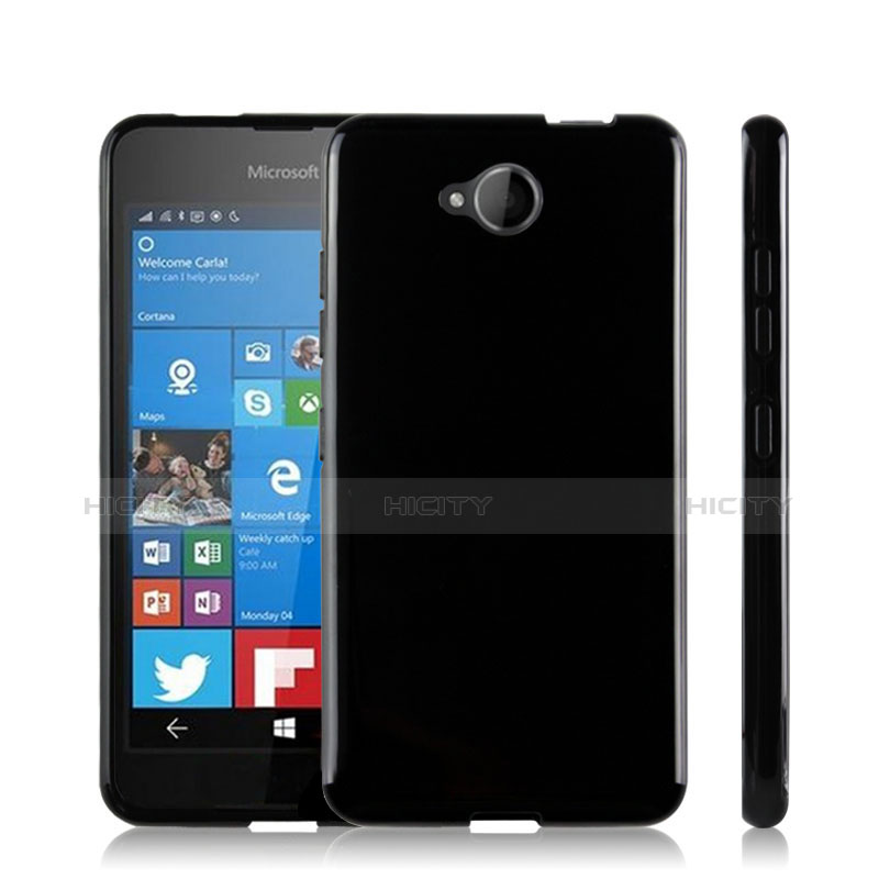 Custodia Silicone Morbida Lucido per Microsoft Lumia 650 Nero