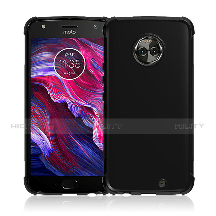 Custodia Silicone Morbida Lucido per Motorola Moto X4 Nero