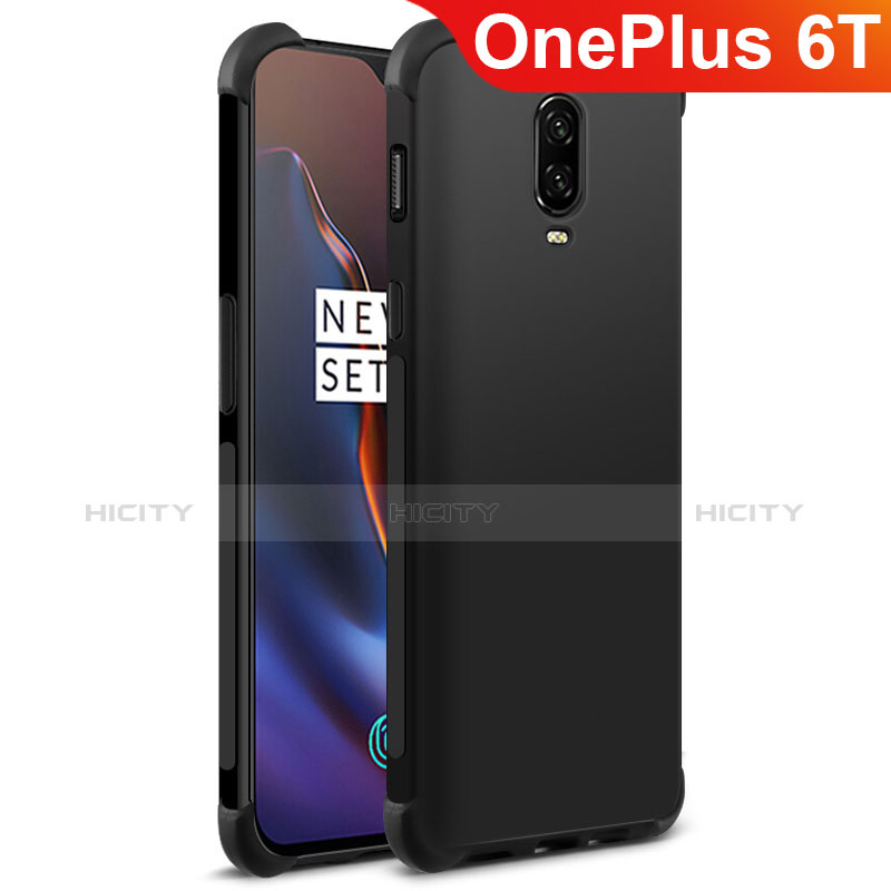 Custodia Silicone Morbida Lucido per OnePlus 6T Nero