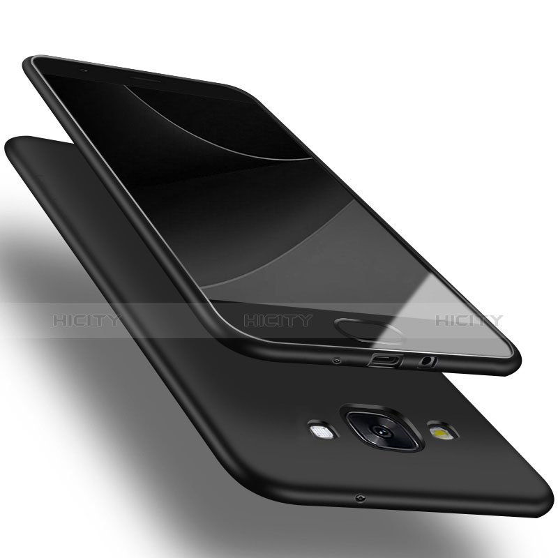 Custodia Silicone Morbida Lucido per Samsung Galaxy A7 Duos SM-A700F A700FD Nero