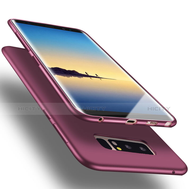 Custodia Silicone Morbida Lucido per Samsung Galaxy Note 8 Duos N950F Viola