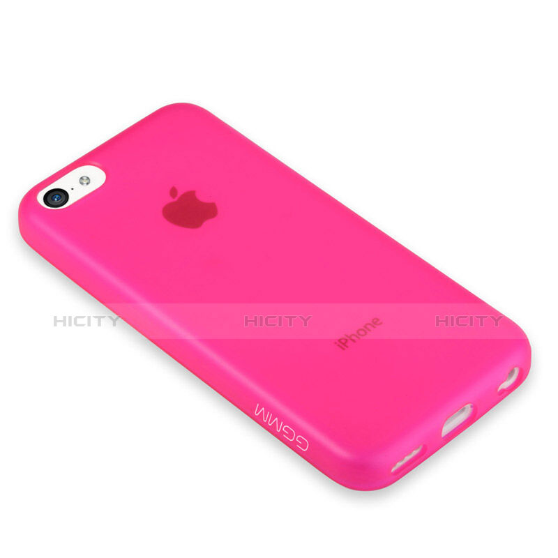 Custodia Silicone Morbida Opaca per Apple iPhone 5C Rosa Caldo